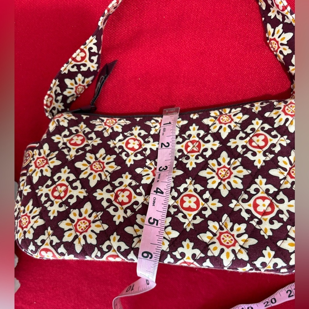 Vera Bradley Retired MEDALLION Small
Purse Handbag Zip Closure Maroon
Gold - Picture 12 of 12